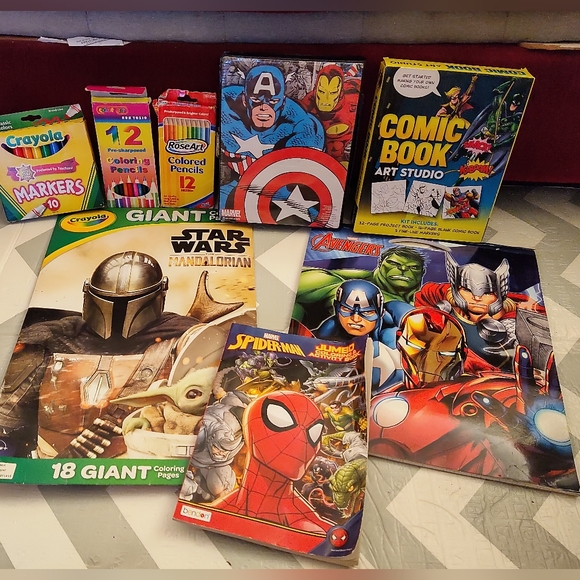MARVEL SUPERHERO Star wars STATIONERY Art LOT BIG BUNDLE - Picture 1 of 8